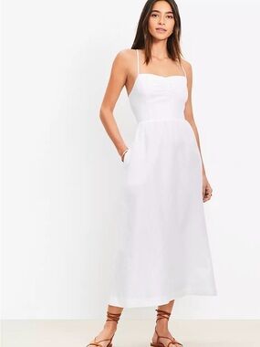 LOFT Beach Strappy Back Midi Dress size S